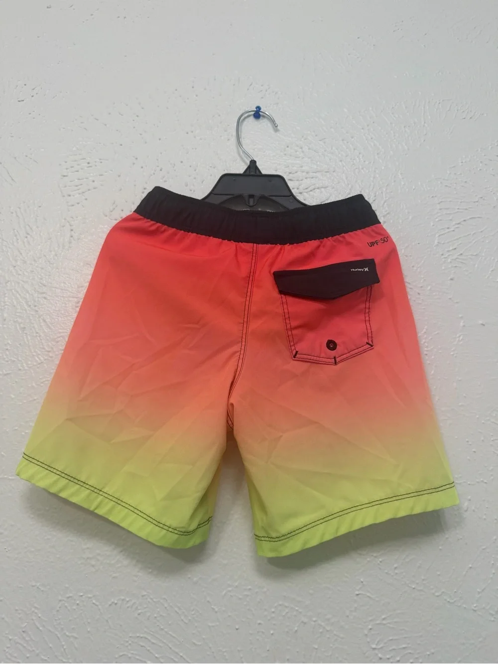 Hurley Red Swim Shorts with Black Waistband and Pocket